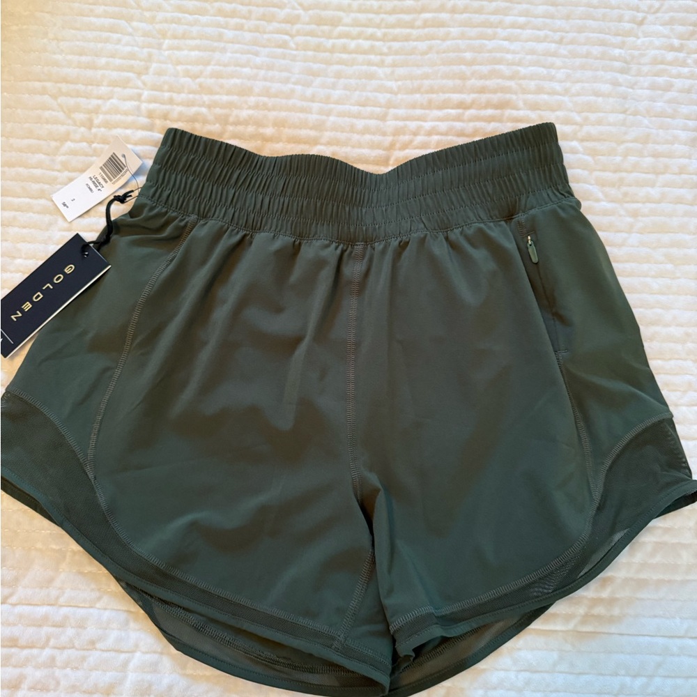 Aritzia Golden Legacy High Rise Dark Green Athletic Shorts